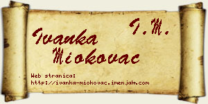 Ivanka Miokovac vizit kartica